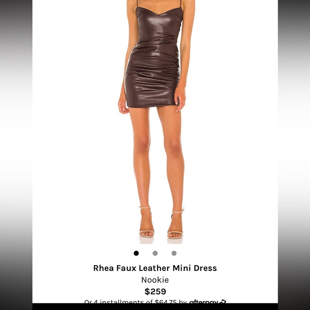 Rhea Faux Leather Nookie Dress xs